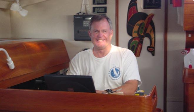 Making money at his chart table through the internet - this cruising sailor has found one method ©  SW